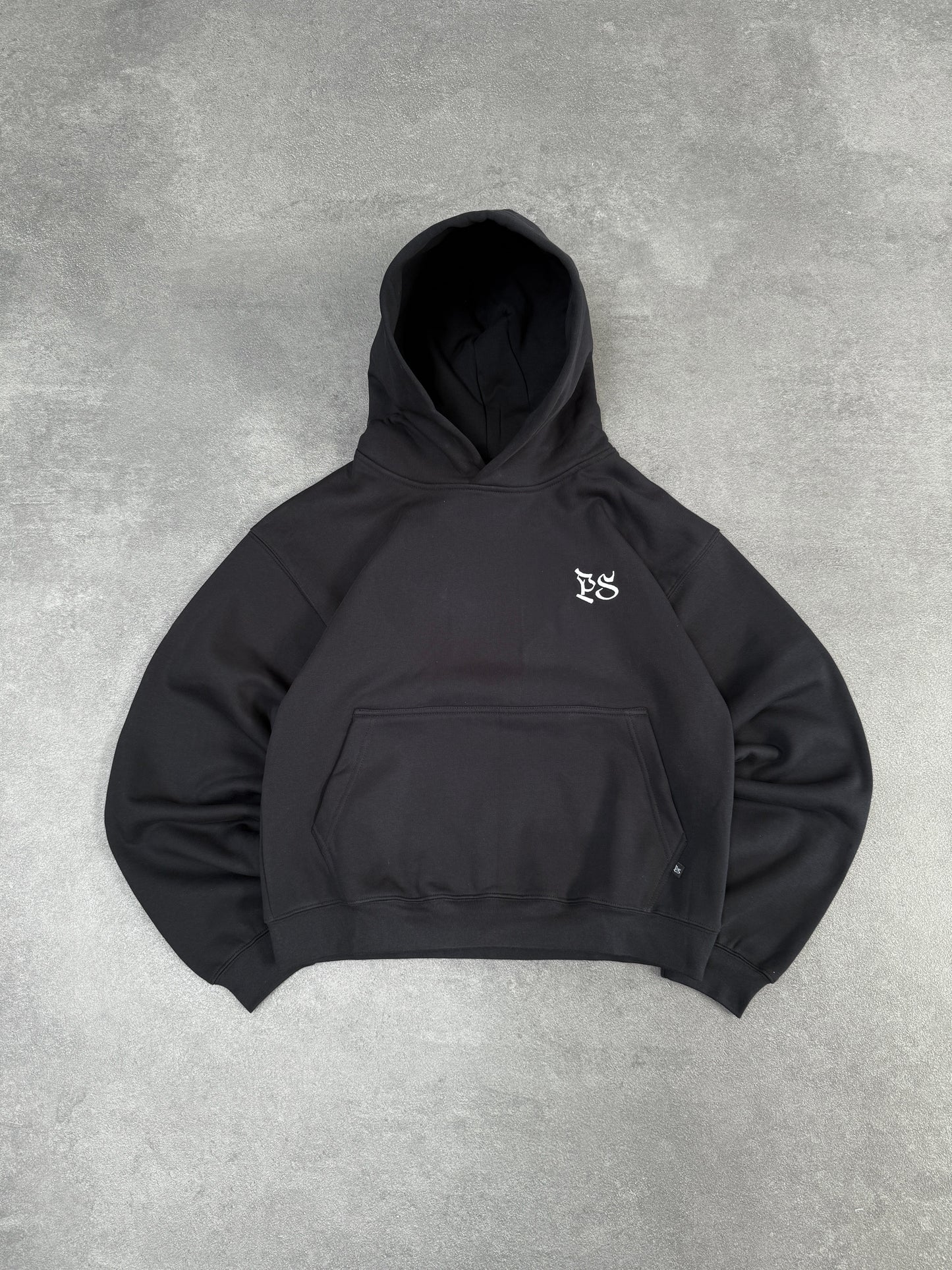 BLACK BOXY HOODIE