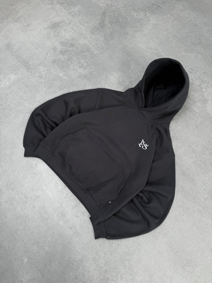 BLACK BOXY HOODIE