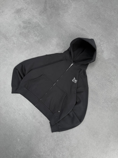 BLACK ZIP-HOODIE