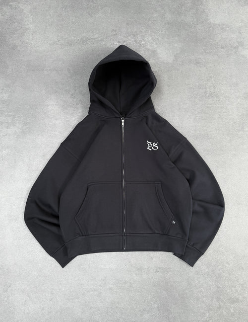 BLACK ZIP-HOODIE