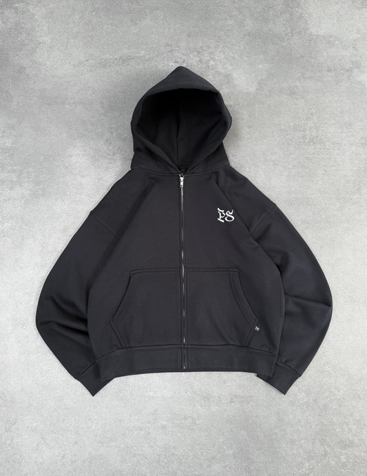 BLACK ZIP-HOODIE
